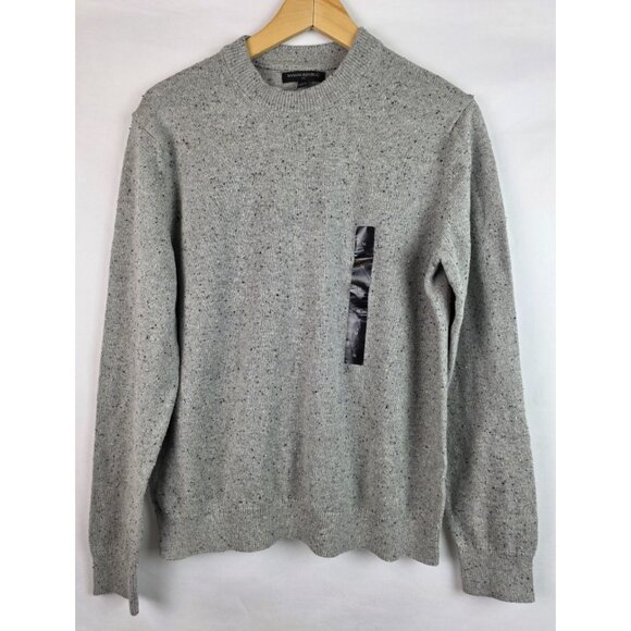 Banana Republic Mens Sweater Size Medium Gray Wool Blend Knit Long Sleeve Top - Picture 1 of 10